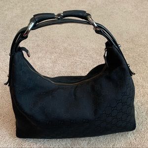 Authentic Black Gucci Logo Hobo & Wallet